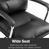 Vinsetto High Back Office Chair Swivel Seat PU Leather Black(m-8)