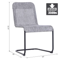 Armless Texteline Chair Garden Deck Lounge Dining Seat Set of 2(m-3)