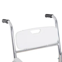 HOMCOM Personal Mobility Durable Waterproof Shower Accessible Transport Commode Medical Rolling Chair(m-9)