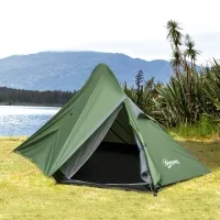 Outsunny Camping Tent 1-2 Person Backpacking with Tent Double Layer Portable Carry Bag Lightweight for Hiking Fishing(m-1)