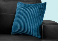 Monarch 18" x 18" Ultra Soft Ribbed Style Throw Pillow (1 pc) - Blue(m-2)