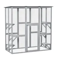 PawHut Large Catio Enclosure with Weather Protection, 6 Cat Platforms 71" x 38.5" x 71"(m-1)
