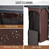HOMCOM Commercial Janitorial Cleaning Cart Housekeeping Trolly for Hotel  Restaurant(m-6)