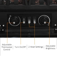 HOMCOM Free Stand Electric Fireplace Stove Heater with Adjustable LED Flame Effect and Front Door, 750W/1500W, Black(m-6)