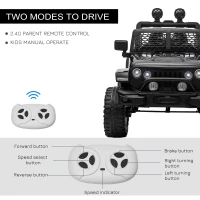 Aosom 12V Battery Powered Kids Ride On Car Off Road Truck Toy w/ Parent Remote, Black(m-6)