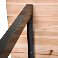 HOMCOM 46"L x 28"W Garage Table with X Bar Support and Natural Tabletop, Natural/Black(m-7)