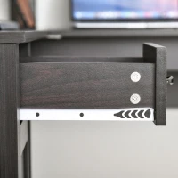 HOMCOM L-Shaped Desk with Hutch, Computer Desk with Drawers, Home Office Corner Desk Study Workstation Table with Storage Cabinets Shelves, Dark Gray(m-13)