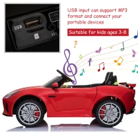 Aosom 12V Jaguar F Type Convertible Childrens Ride On Car Battery Powered High/Low Speed Child Electric Car Double Door Perfect Gift Red(m-4)