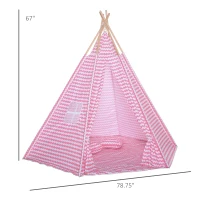 Qaba Kids Tent, Toddler Play Tent with Mat, Pillows, Observation Window and Carrying Bag, Playhouse for Indoor/Outdoor(m-3)
