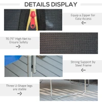 Soozier 12ft Trampoline with Safety Enclosure Outdoor Recreational Trampolines for Adults and Teens, Blue and Black(m-4)