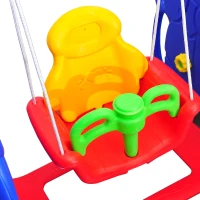 Qaba Sturdy Playground Set - Indoor/Outdoor - Blue/Red - Ages 2-7(m-9)