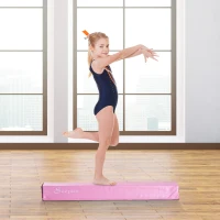 Soozier 4FT Sectional Floor Balance Beam Foam Gymnastic Training Low Height Beam for Kids Home Gym Pink(m-1)