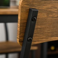 HOMCOM 5 Piece Modern Industrial Dining Table and Chairs Set for Small Space, kitchen, Dining room, Dark Walnut(m-15)