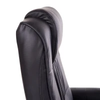 HOMCOM Massaging Faux Leather Recliner Chair and Ottoman Set, Swivel Vibration Massage Lounge Chair with Remote Control for Living Room, Bedroom, or Office, Black(m-14)