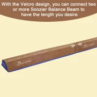 Soozier 4FT Sectional Floor Balance Beam Gymnastic Training Soft Suede Low Height for Kids(m-5)