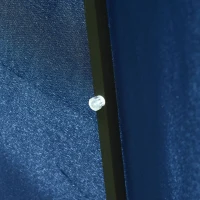 Outsunny 6.5x10ft Patio Umbrella Rectangle Solar Powered Tilt Aluminum Outdoor Market Parasol with LEDs Crank (Dark Blue)(m-8)