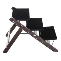 PawHut 2-in-1 3 Step Pet Stair and Ramp Convertible Dog Cat Stool Folding Portable Easy Climb Flat(m-6)