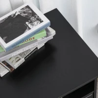 HOMCOM L-Shaped Corner Computer Desk PC Workstation Student Writing Table with Storage Shelf & Drawers, Black(m-11)