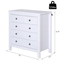 HOMCOM Storage Cabinet with Glide & Knob MDF(m-3)