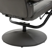 HOMCOM Adjustable Leisure Recliner Chair and Ottoman Set with Swiveling Base, Faux Leather, Grey(m-16)