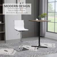 HOMCOM Modern Adjustable Bar Stool Pub Chair, Swivel Dining Stool with Gas Lift, Steel Base, Breathable Fabric Seat for Kitchen Island Counter, White(m-4)