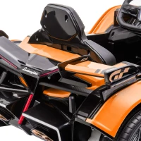 Aosom 12V Electric Ride-on Car, Licensed Lamborghini V12 Vision Gran Turismo Battery-Powered Ride-on Toy with Remote Control, Bluetooth, Music, LED Lights, for 3-6 Year Old Boys and Girls, Orange(m-15)