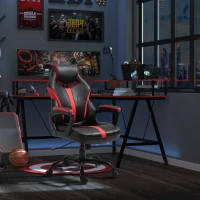 Vinsetto Racing Style Gaming Chair Ergonomic High Back Computer Office Chair PU Leather with 360° Swivel Rocking Adjustable Height Padded Armrest Red(m-2)