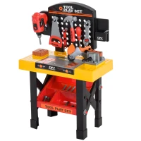 Qaba 53pc Kids Pretend Play Toy Tool Workshop DIY Workbench Table Set(m-2)
