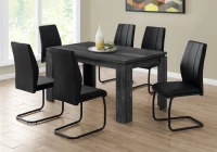 Monarch 36" x 60" Contemporary Dining Table with Rustic Reclaimed Wood-Look Finish - Black(m-2)
