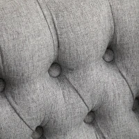 HOMCOM Counter Height Bar Stools Set of 2, Upholstered 26.75" Seat Height Barstools, Light Gray(m-15)