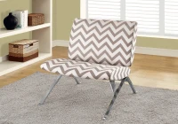 Monarch Modern Padded Upholstered Fabric Armless Accent Chair - Dark Taupe Chevron(m-2)