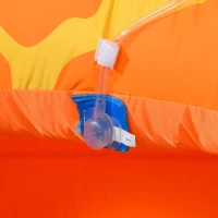 Outsunny Kids Bounce Castle House Inflatable Water Slide Pool Gun Climbing Wall 4 in 1 with Inflator for Kids Age 3-12 Summer 15.3' x 13.8' x 7.5' Multi-color(m-10)