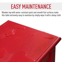 HOMCOM Modern 2-Tier Acacia Wood End Table Side Desk with Cup Holder and  Lower Shelf - Red(m-5)