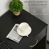 HOMCOM Modern Computer Desk with Drawer, Writing Table with Storage Shelf, Home Office Workstation, Black(m-6)