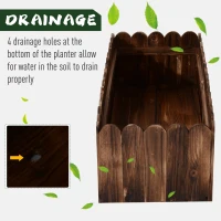 Outsunny 40" x 16" x 12" Raised Planter Box Garden Scalloped Edge Wooden(m-8)