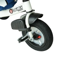 Qaba 4-in-1 Baby Tricycle & Stroller Kids Trike w/ Pushbar & Canopy Toddler Blue(m-8)