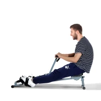 Soozier Rowing Machine 12 Level Resistance Cardio Workout Exercise Glider Rower w/ LCD Monitor Grey/Black(m-1)