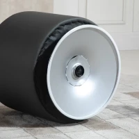 HOMCOM 360° Swivel Foot Stool Round PU Ottoman w/ Thick Padding and Solid Steel Base(m-9)