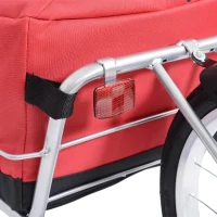 Aosom Single Wheel Foldable Bicycle Cargo Trailer - Red(m-6)