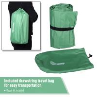 Outsunny Self-Inflating Comfortable Air Mattress / Sleeping Pad with Durable Design, Great for Camping or Family, Green(m-5)