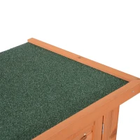 PawHut 48" L Wooden Rabbit Hutch Pet Playpen 4 Door House Enclosure with Ramp, for Rabbits and Small Animals, Natural Wood(m-8)