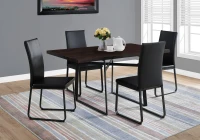 Monarch 60" x 36" Rectangular Modern Metal Base Dining Table - Cappuccino Brown(m-2)