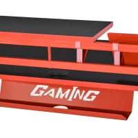 HOMCOM 53" Gaming Desk, Racing Computer Desk with Monitor Shelf, Gamepad Rack, Cup Holder, Headphone Hook, and Cable Basket, Red(m-11)
