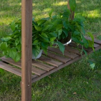 Outsunny Wooden Garden Potting Bench with Hidden Storage, Spacious Work Table for Gardening Projects, Brown(m-13)