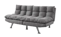 Monarch Split Back Micro-Suede Convertible Sleeper Sofa - Grey(m-1)