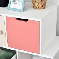 HOMCOM Kids Cabinet Bedroom Storage Organization Unit Bedroom Pink(m-10)