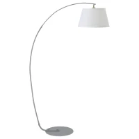 HOMCOM Arched Floor Lamp, Modern Standing Lamp with Foot Switch & Metal Base, Corner Reading Lamps Tall Pole Light for Office Bedroom Living Room, White(m-1)