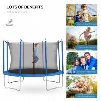 Soozier 12ft Trampoline with Safety Enclosure Outdoor Recreational Trampolines for Adults and Teens, Blue and Black(m-6)