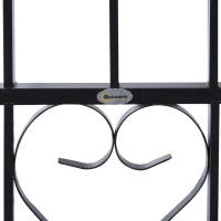 Outsunny 6.7' Steel Garden Arch Arbor with Scrollwork Hearts, Planter Boxes for Climbing Vines, Ceremony, Weddings, Party, Backyard, Lawn, Gray(m-15)