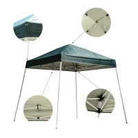 Outsunny 8.2x8.2ft Easy Pop Up Canopy Party Tent Outdoor Shelter w/Slant Leg Green(m-4)